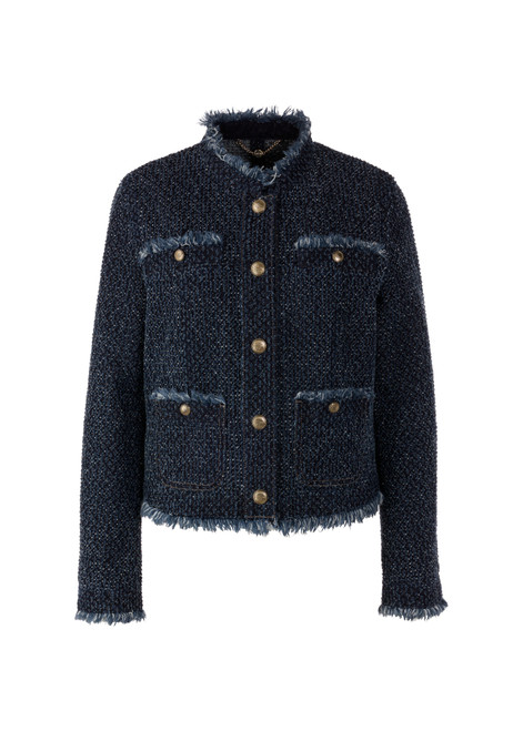 MARC CAIN COLLECTIONS Vintage Indigo Couture Jacket In Tweed Look | AC 31.02 D08