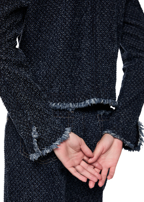 MARC CAIN COLLECTIONS Vintage Indigo Couture Jacket In Tweed Look | AC 31.02 D08
