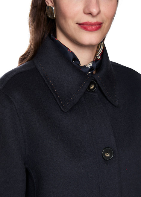 MARC CAIN COLLECTIONS Periscope Wool Coat With Decorative Stitching | AC 11.02 W33