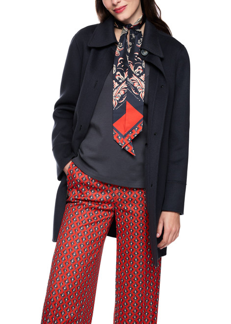 MARC CAIN COLLECTIONS Periscope Wool Coat With Decorative Stitching | AC 11.02 W33