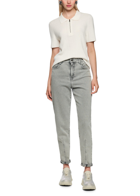 MARC CAIN SPORTS Off-White Rethink Together Knitted Polo Shirt | AS 53.10 M80