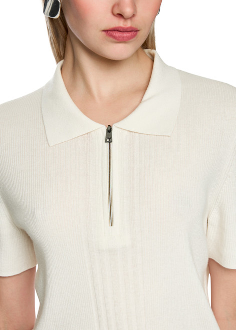 MARC CAIN SPORTS Off-White Rethink Together Knitted Polo Shirt | AS 53.10 M80