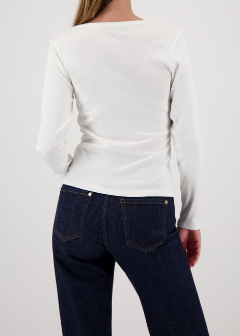 MONARI White Long-Sleeve Shirt With Button Placket | 410104