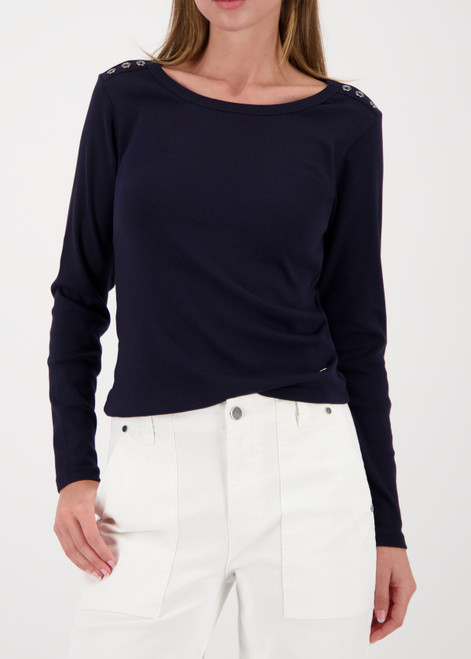 MONARI Blue Long-Sleeve Shirt With Button Placket | 410104