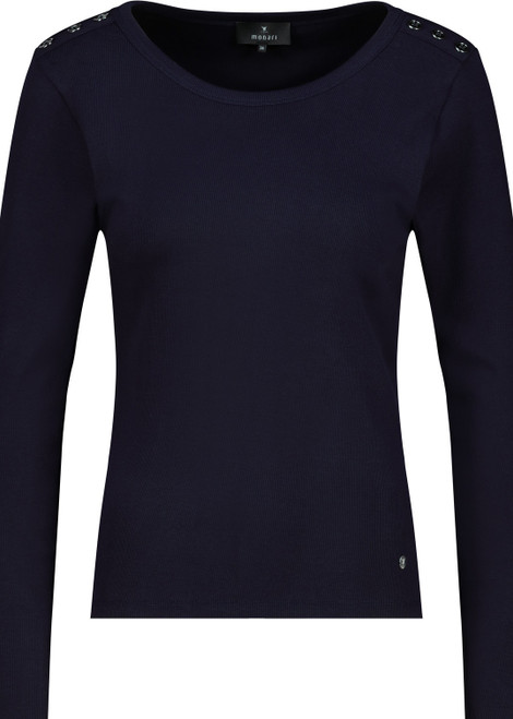 MONARI Blue Long-Sleeve Shirt With Button Placket | 410104