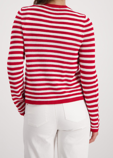 MONARI Red Cardigan With Stripes | 410216