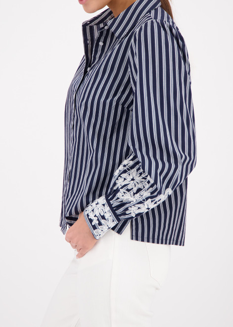 MONARI Blue Blouse With Lace | 410344