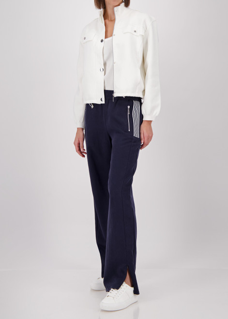 MONARI Blue Wide-Leg Joggers With Stripe Details | 410408