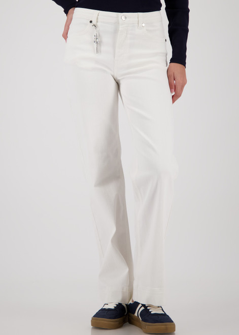 MONARI White Straight-Leg Jeans With Charms | 410428