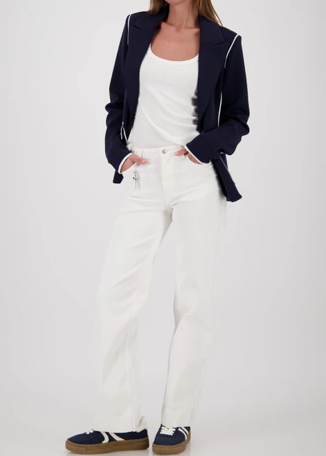 MONARI White Straight-Leg Jeans With Charms | 410428