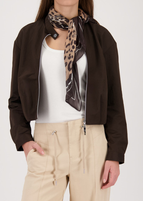 MONARI Beige Scarf With Leopard Pattern | 410141