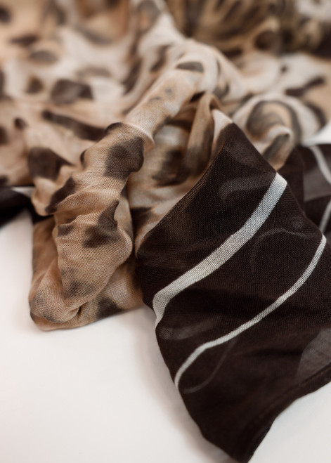 MONARI Beige Scarf With Leopard Pattern | 410141