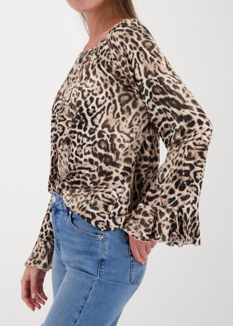 MONARI Brown Blouse With Leopard Pattern | 410204