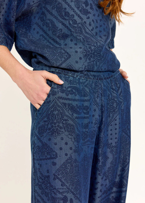 LAUREN VIDAL Mac Printed Fluid Lyocell Denim Pants | MAC