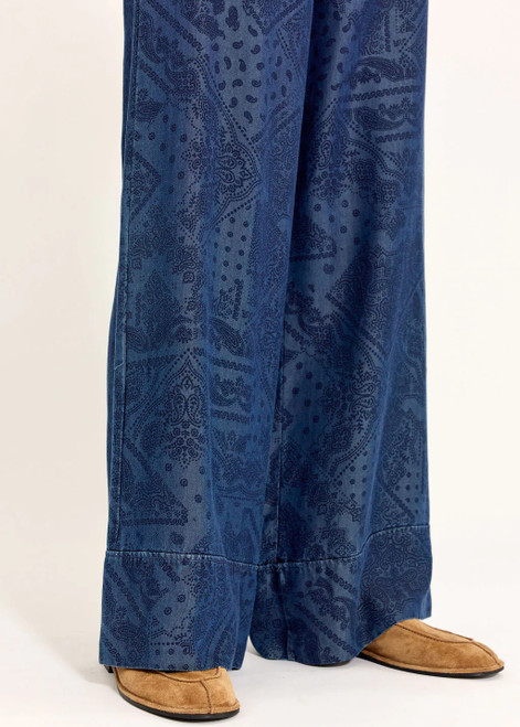 LAUREN VIDAL Mac Printed Fluid Lyocell Denim Pants | MAC