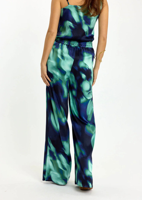 LAUREN VIDAL Fluid Printed Pants Yuka Blue | YUKA