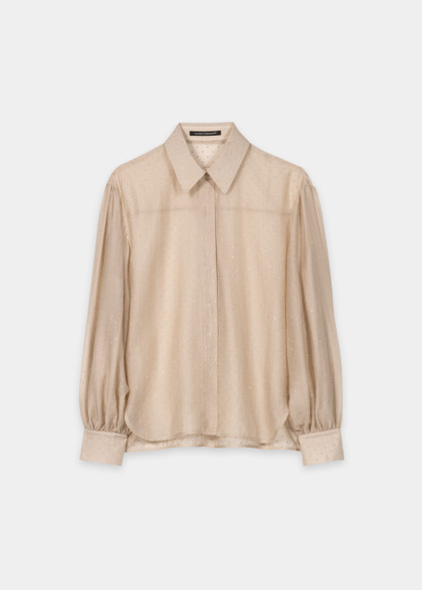 LUISA CERANO Beige Shirt Blouse With Rhinestones | 238657/3805-0725