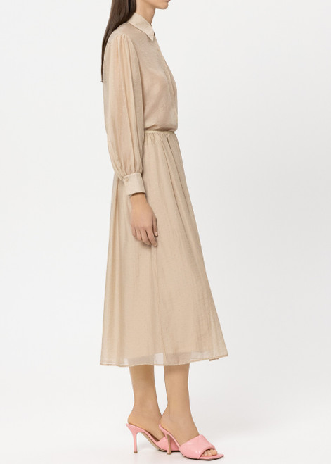 LUISA CERANO Beige Shirt Blouse With Rhinestones | 238657/3805-0725