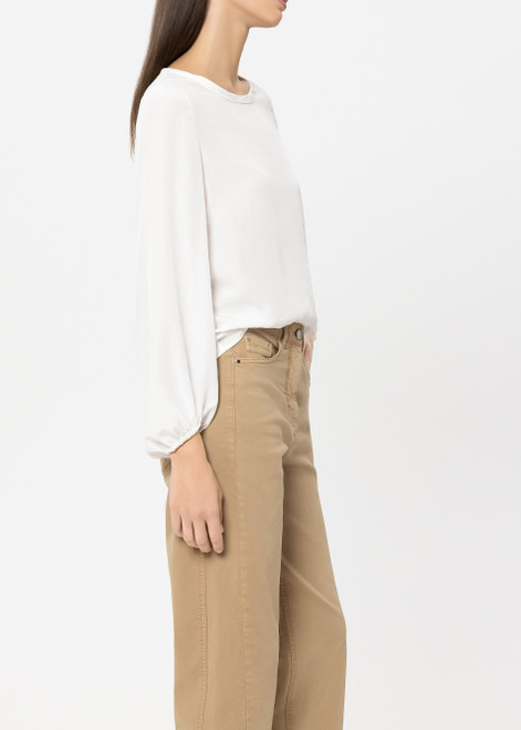 LUISA CERANO White Long-Sleeved Top With Patch | 338355/7600-0103