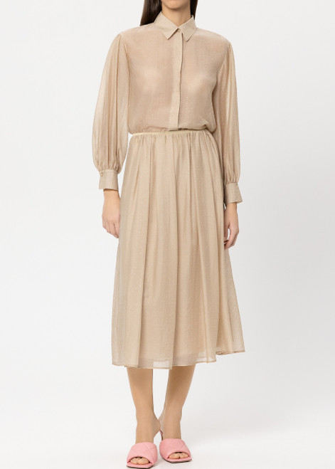LUISA CERANO Beige Skirt With Rhinestones | 538319/3805-0725