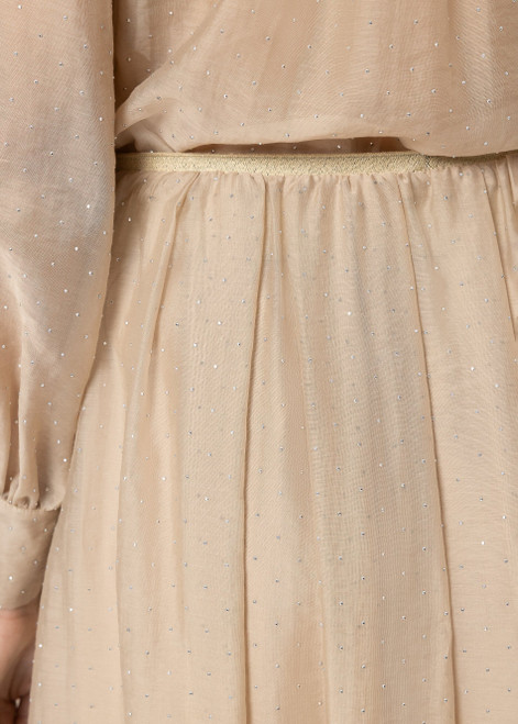 LUISA CERANO Beige Skirt With Rhinestones | 538319/3805-0725