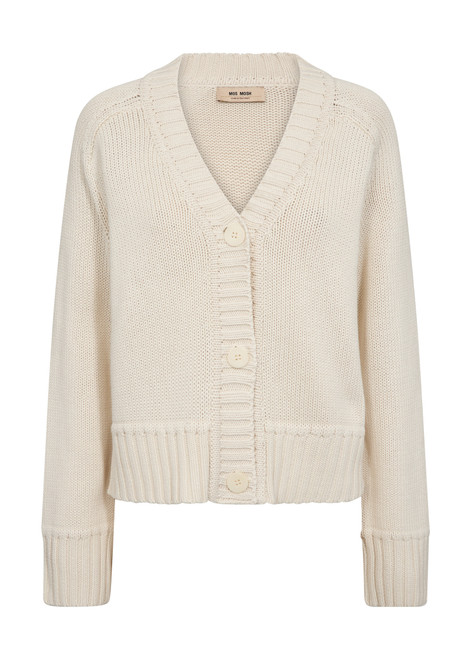MOS MOSH Ecru Rola Bine V-Neck Knit Cardigan | 176690