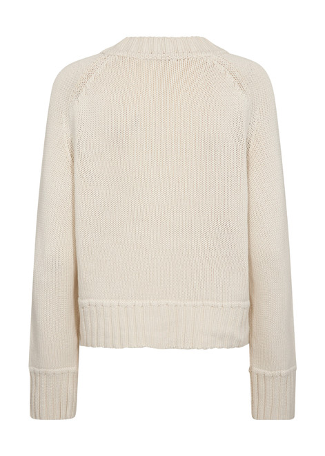 MOS MOSH Ecru Rola Bine V-Neck Knit Cardigan | 176690