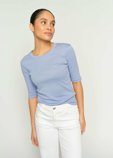 MOS MOSH Brunnera Blue Mali O-Neck 3/4 Sleeve Tee | 177500