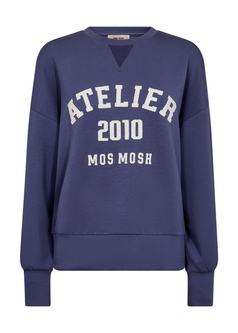 MOS MOSH Crown Blue Nima O-Ls Sweatshirt | 177510