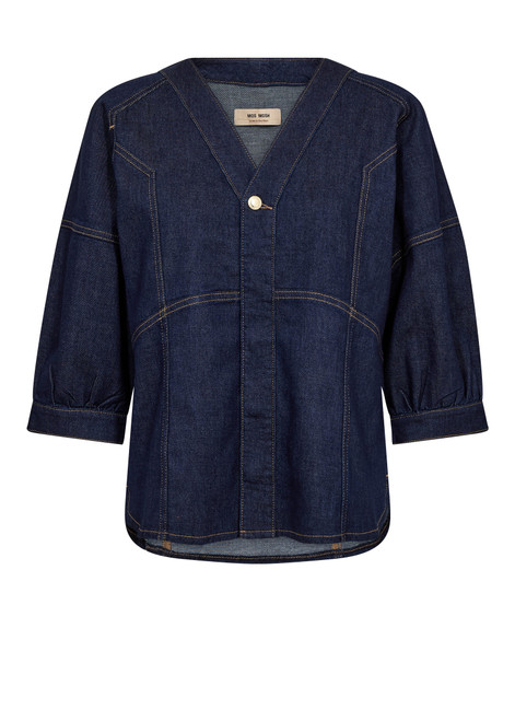 MOS MOSH Dark Blue Bari Crispy Shirt | 178490