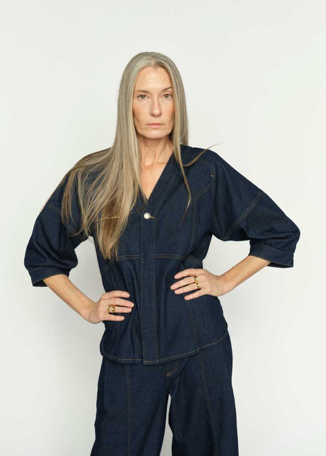 MOS MOSH Dark Blue Bari Crispy Shirt | 178490