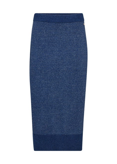 MOS MOSH Dark Blue Mined Knit Skirt | 178670