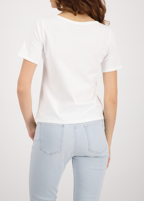MONARI White T-Shirt With A Blurred Flower | 410135