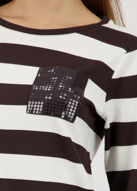 MONARI Brown Sweatshirt With Stripes | 410146