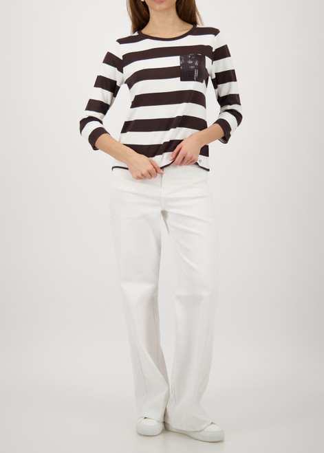 MONARI Brown Sweatshirt With Stripes | 410146