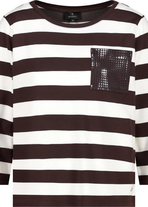 MONARI Brown Sweatshirt With Stripes | 410146