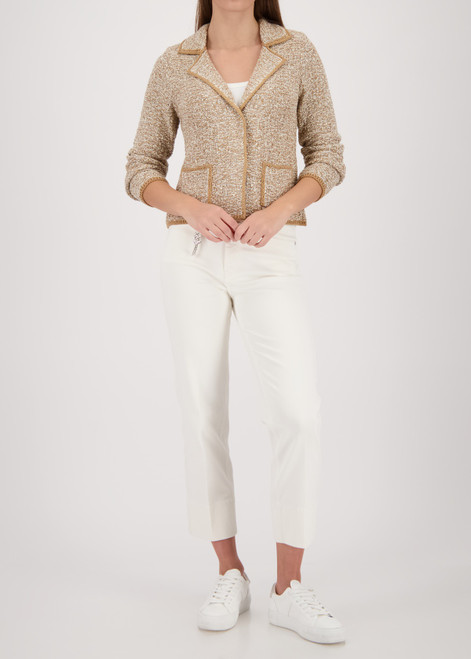 MONARI Brown Blazer With Tweed Structure | 410263
