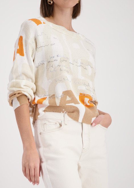 MONARI Brown Jumper With Letter Pattern | 410279