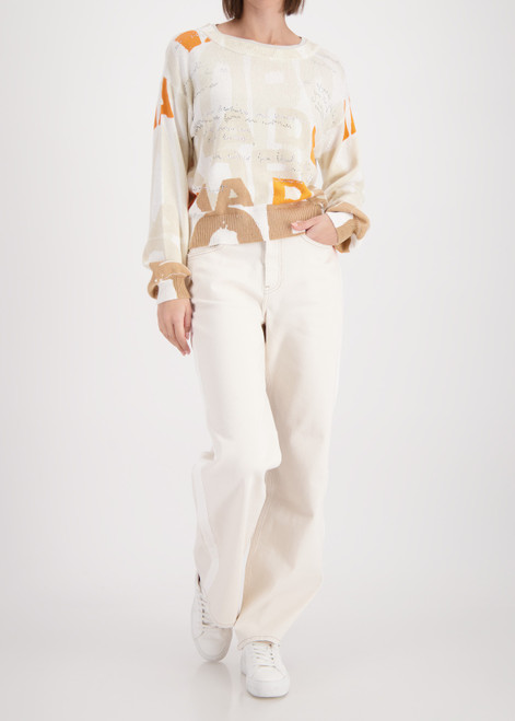 MONARI Brown Jumper With Letter Pattern | 410279