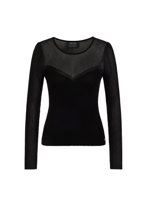 MARC CAIN COLLECTIONS Black 'Rethink Together' Ribbed Jumper | AC 41.08 M14