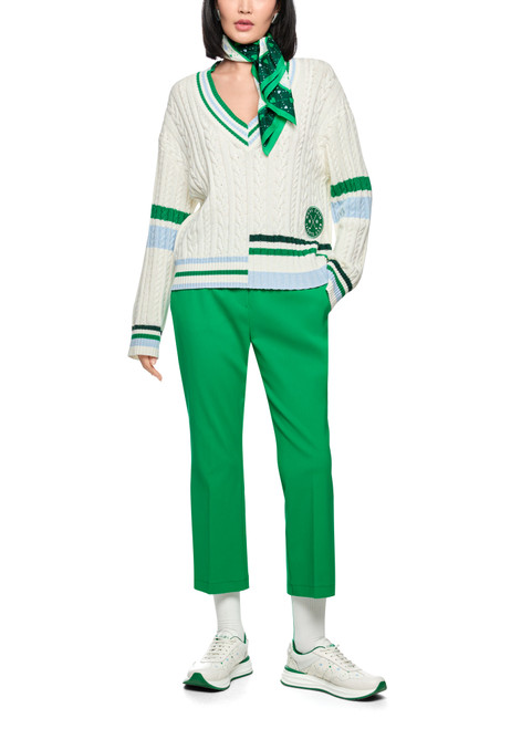 MARC CAIN SPORTS Off-White 'Rethink Together' Cable Knit Jumper | AS 41.19 M66