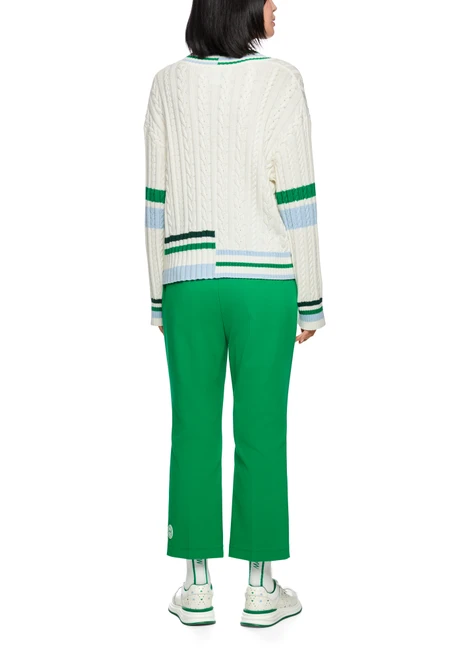 MARC CAIN SPORTS Off-White 'Rethink Together' Cable Knit Jumper | AS 41.19 M66