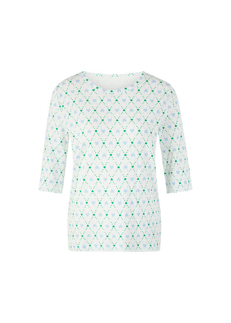 MARC CAIN SPORTS Off-White Shirt With Heart Print | AS 48.38 J89