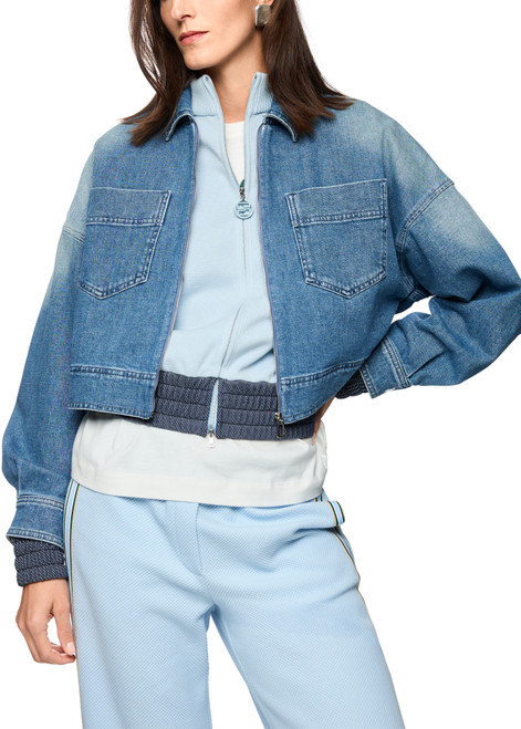 MARC CAIN SPORTS Blue Denim Short Denim Jacket With Zip | AS 31.10 D06