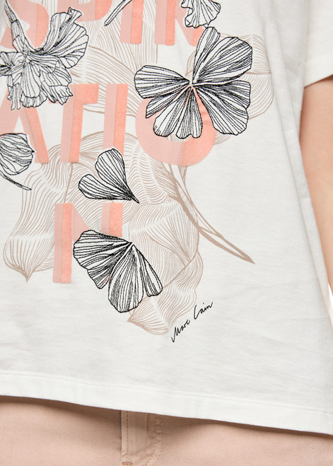 MARC CAIN COLLECTIONS Off-White Rethink Together Round-Neck T-Shirt | AC 48.10 J18