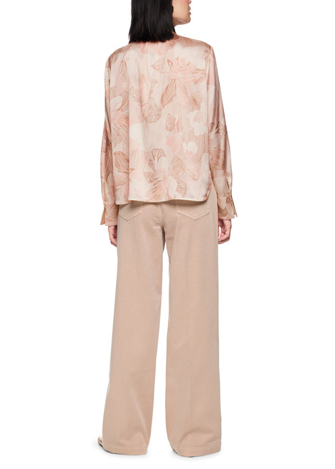 MARC CAIN COLLECTIONS Peach Beige Silk Blend Bow Blouse | AC 51.12 W09