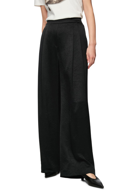 MARC CAIN COLLECTIONS Black Wedi Wide-Fit Trousers With Pleats | AC 81.46 W46