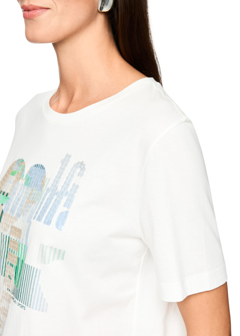 MARC CAIN SPORTS Off-White Loose-Fit Cotton Shirt | AS 48.20 J36