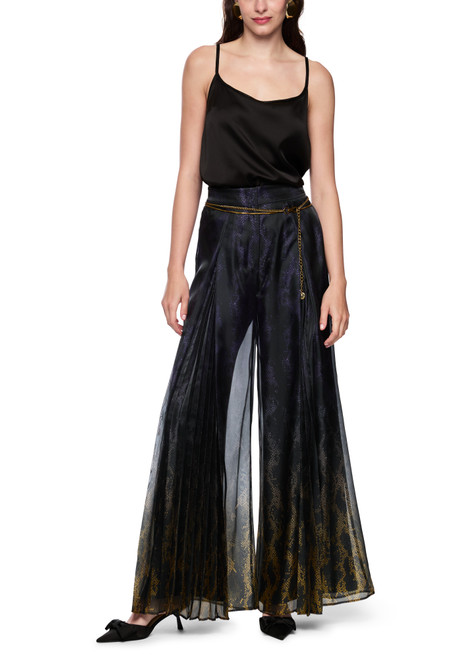 MARC CAIN GLAM Black/Amber Gold Warangal Trousers With Snake Print | AG 81.04 W17