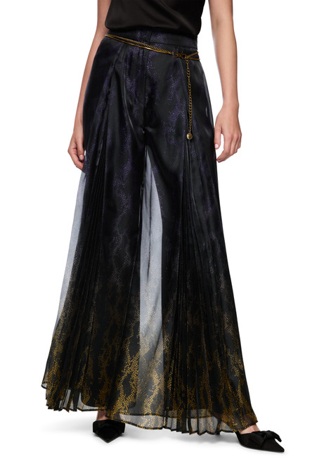 MARC CAIN GLAM Black/Amber Gold Warangal Trousers With Snake Print | AG 81.04 W17